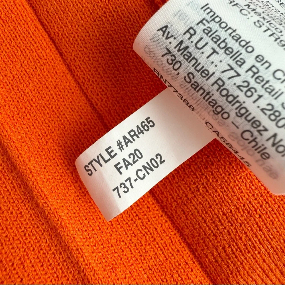 J. Crew Pleated Sweater Skirt Orange Sz M NWT